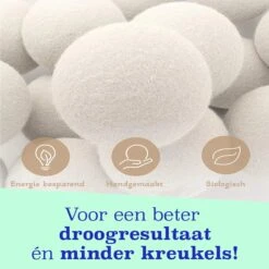 Casa Calma Drogerballen (6 Stuks) - Inclusief Opbergzakje - 100% Natuurlijk Schapenwol - Droger Ballen - Zero Waste Wasverzachter Bollen - Energiebesparend Drogen Met Droogbollen - Dryer Balls - Diervriendelijk & Milieuvriendelijk - Energie Besparen -Dagelijkse Benodigdheden Verkoop 1200x1200 504