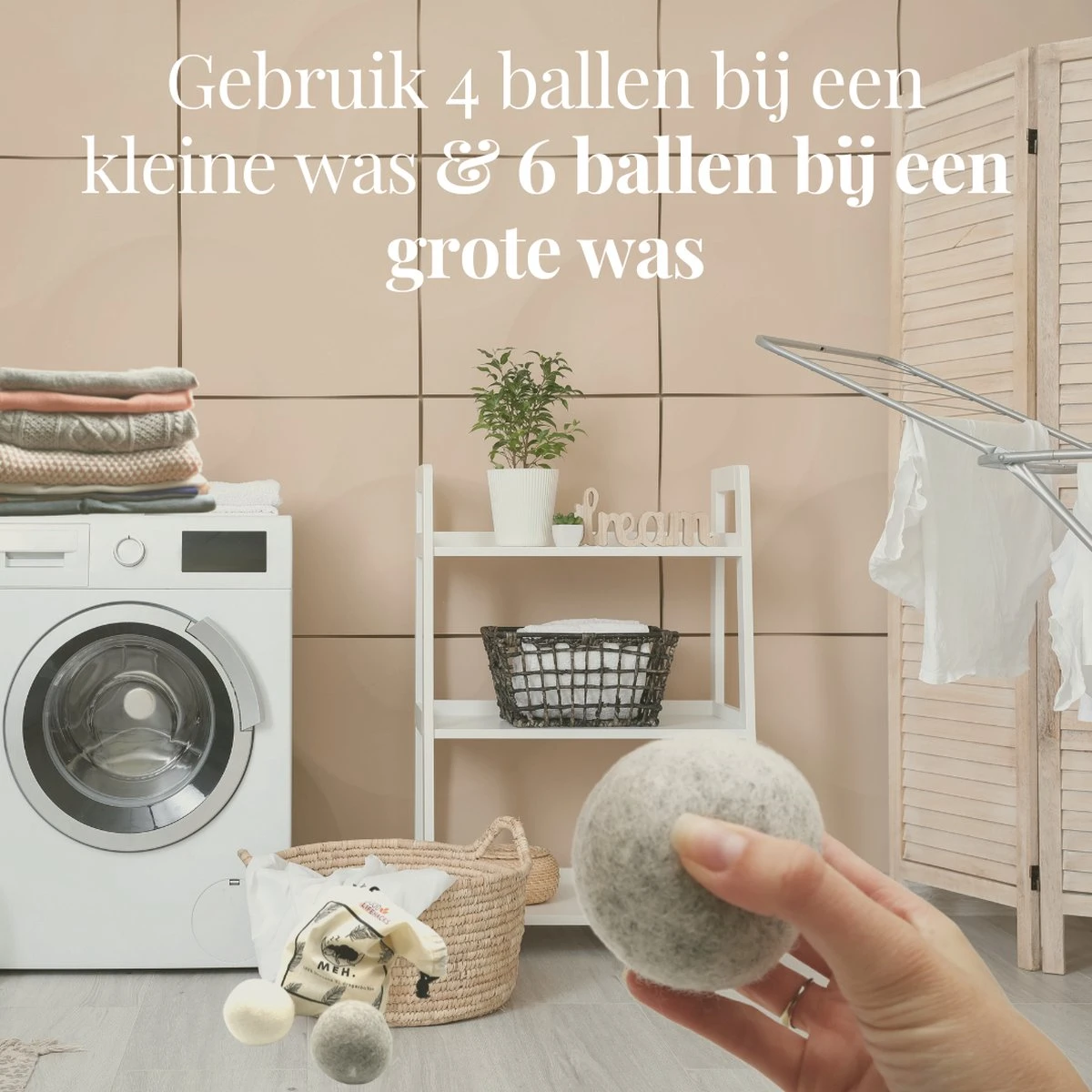 Goodlifehacks Originele XL 6 Stuks Drogerballen - Wasbollen - Wasverzachter - Zero Waste Dryerballs - Duurzaam - Herbruikbare Droogballen - Wit & Grijs - Energie Besparen 7 Goodlifehacks Originele XL 6 Stuks Drogerballen - Wasbollen - Wasverzachter - Zero Waste Dryerballs - Duurzaam - Herbruikbare Droogballen - Wit & Grijs - Energie Besparen - Afbeelding 7