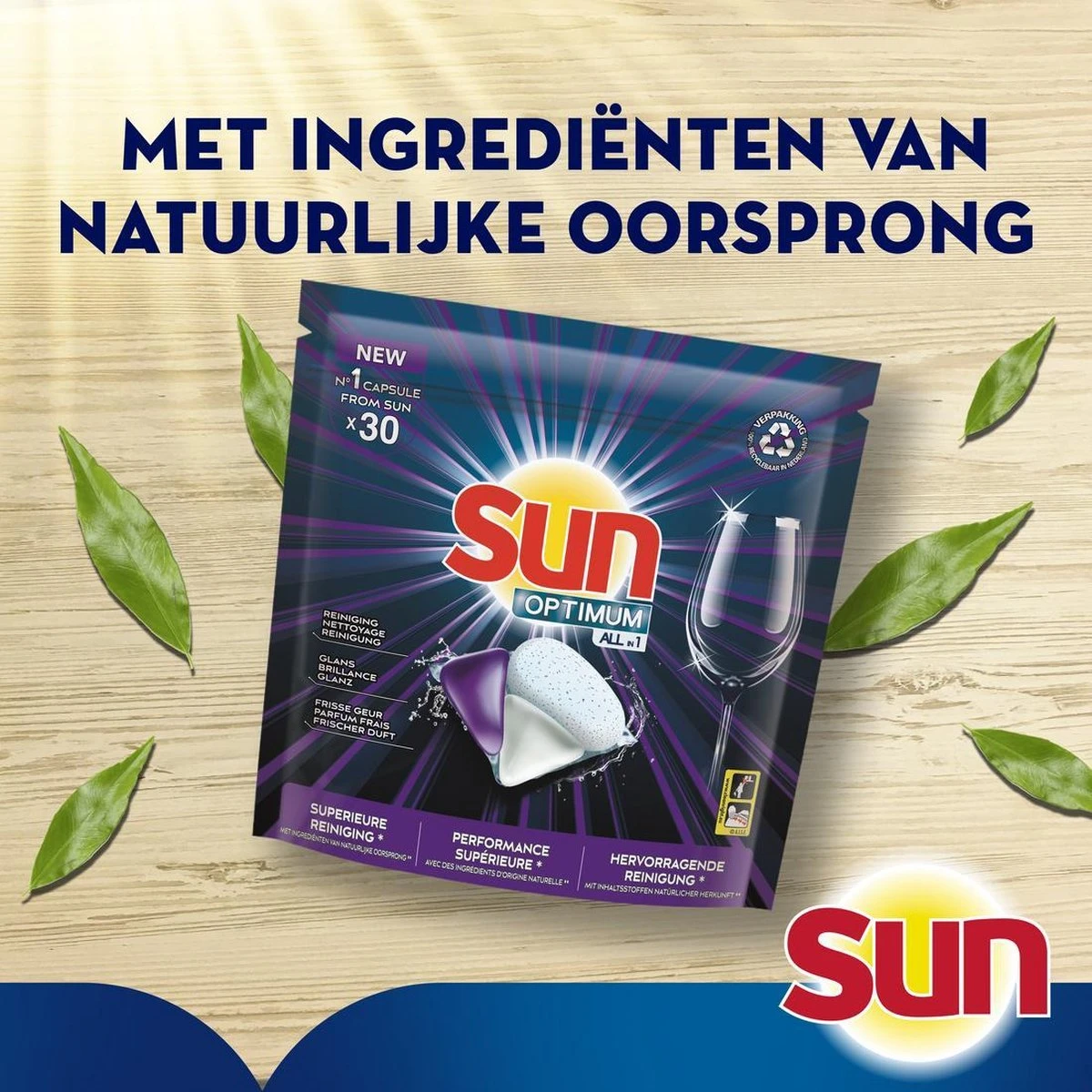 SUN® Sun Optimum All-in 1 Regular Capsules - 30 Vaatwastabletten - Maandbox 7 SUN® Sun Optimum All-in 1 Regular Capsules - 30 Vaatwastabletten - Maandbox - Afbeelding 7