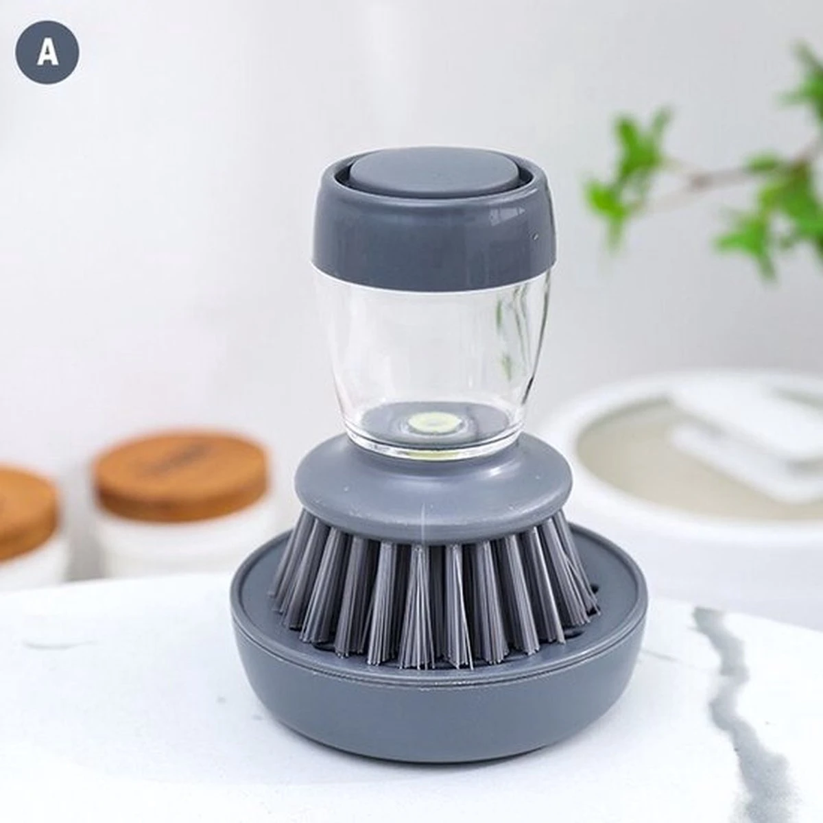 Afwasborstel Met Zeepdispenser – Met 3 Verschillende Opzet Stukken – Inclusief Houder – Grijs – Afwas Borstel Zeepreservoir – Zeep Handborstel – Doseerpomp – Afwasmiddel Dispenser – Navulbaar 7 Afwasborstel Met Zeepdispenser – Met 3 Verschillende Opzet Stukken – Inclusief Houder – Grijs – Afwas Borstel Zeepreservoir – Zeep Handborstel – Doseerpomp – Afwasmiddel Dispenser – Navulbaar - Afbeelding 7