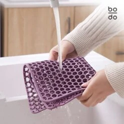 BODO Gootsteenmat Siliconen Donker Grijs - 30.5 X 30.5 Cm - Keuken Accessoires - Gootsteen Beschermer - Onderzetters Siliconen - Anti Kras - Gootsteen Accessoires -Dagelijkse Benodigdheden Verkoop 1200x1200 777