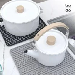 BODO Gootsteenmat Siliconen Donker Grijs - 30.5 X 30.5 Cm - Keuken Accessoires - Gootsteen Beschermer - Onderzetters Siliconen - Anti Kras - Gootsteen Accessoires -Dagelijkse Benodigdheden Verkoop 1200x1200 780