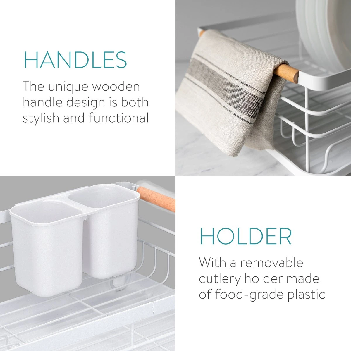 Navaris Afdruiprek Met Uitneembare Bestekhouder - Afwasrek Met Losse Lekbak - Vaatwasrek Met Plateau - Voor Bestek, Borden, Schalen En Pannen 2 Navaris Afdruiprek Met Uitneembare Bestekhouder - Afwasrek Met Losse Lekbak - Vaatwasrek Met Plateau - Voor Bestek, Borden, Schalen En Pannen - Afbeelding 2