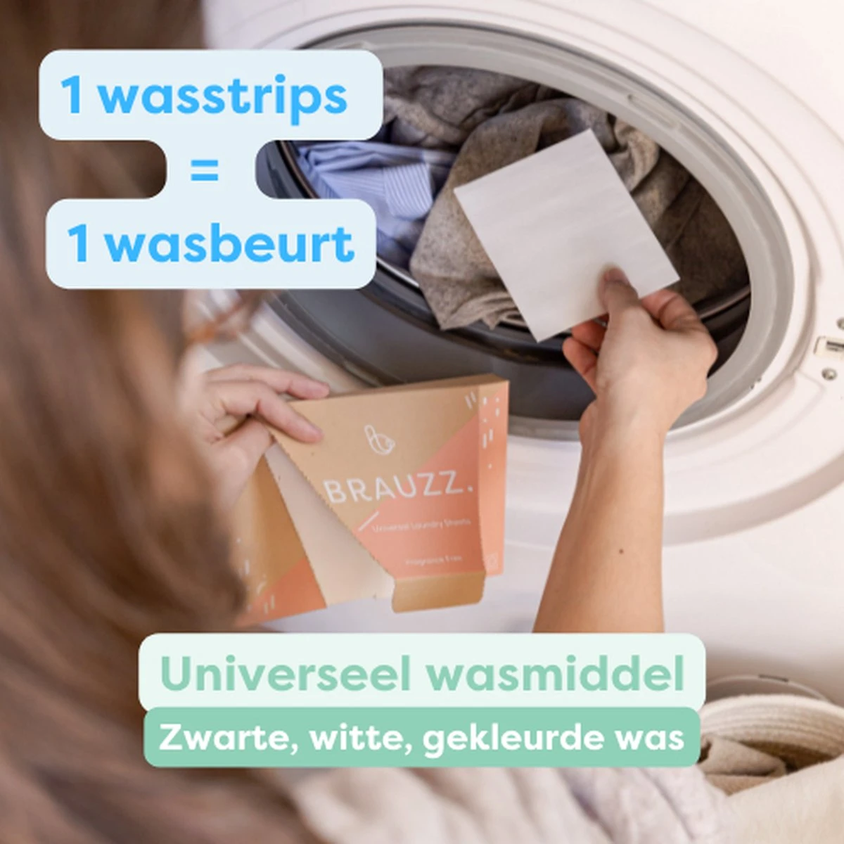 Brauzz - Wasstrips - 32 Wasbeurten - Geurloos 6 Brauzz - Wasstrips - 32 Wasbeurten - Geurloos - Afbeelding 6