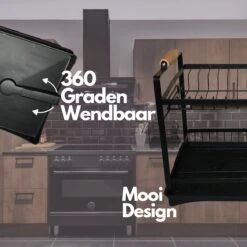 Afdruiprek - Zwart/ Met Flexibele Water Afvoer/ Borden, Pannen Bestek/ RVS/ Lichtgewicht/ Lekbak/ Luxe Uitvoering 10 Afdruiprek - Zwart/ Met Flexibele Water Afvoer/ Borden, Pannen Bestek/ RVS/ Lichtgewicht/ Lekbak/ Luxe Uitvoering -Dagelijkse Benodigdheden Verkoop 1200x1200 802