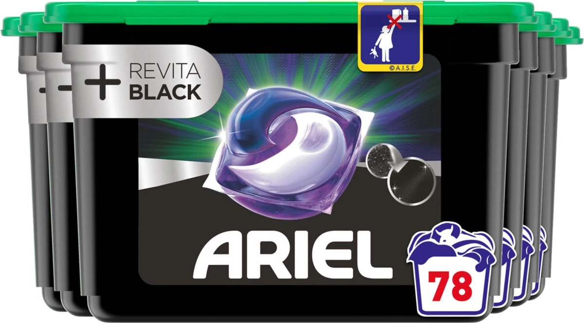 6x Ariel All-in-1 Pods+ Wasmiddelcapsules Revita Black 13 Stuks 1 6x Ariel All-in-1 Pods+ Wasmiddelcapsules Revita Black 13 Stuks