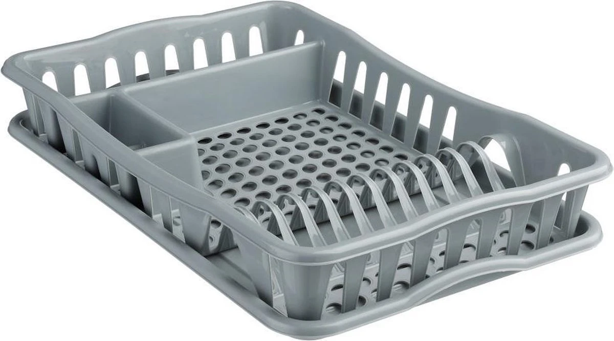 Merkloos Decopatent® Afdruiprek Voor Afwas - Afdruiprekje Met Lekbak - Kunststof Afdruipmat - Afwassen Borden & Bestek - 32.5x49x9 - Grijs 2 Merkloos Decopatent® Afdruiprek Voor Afwas - Afdruiprekje Met Lekbak - Kunststof Afdruipmat - Afwassen Borden & Bestek - 32.5x49x9 - Grijs - Afbeelding 2