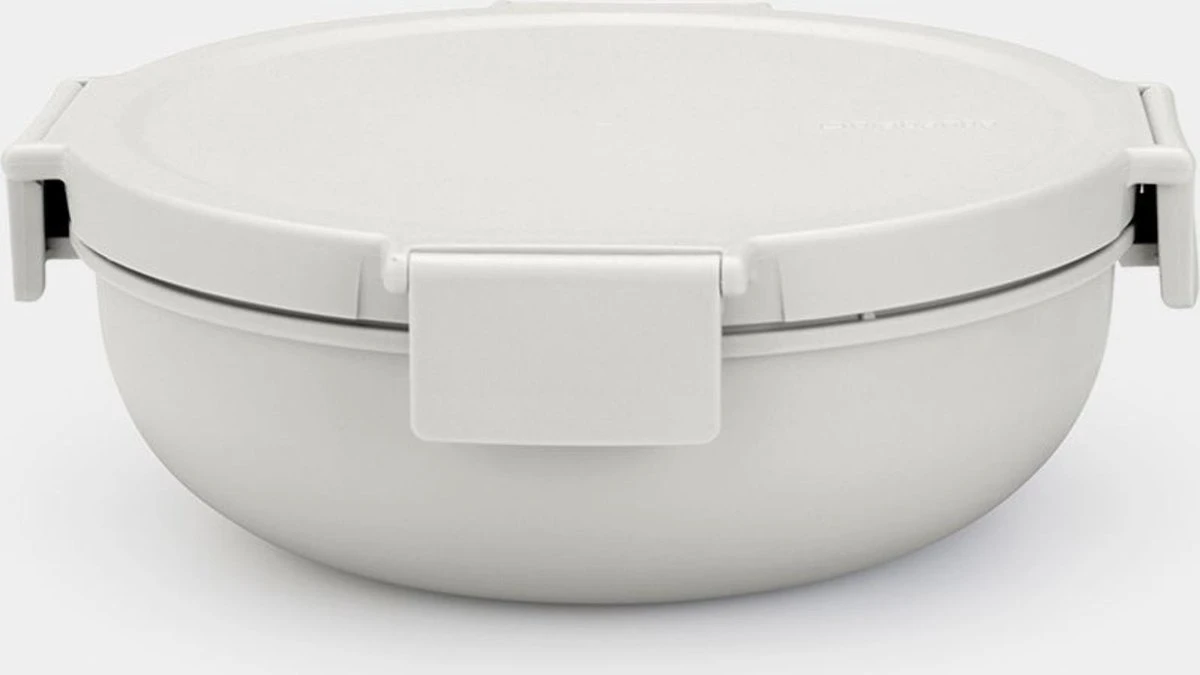 Brabantia Make & Take Salade Lunchbox - 1,3 L - Kunststof - Light Grey 13 Brabantia Make & Take Salade Lunchbox - 1,3 L - Kunststof - Light Grey - Afbeelding 13