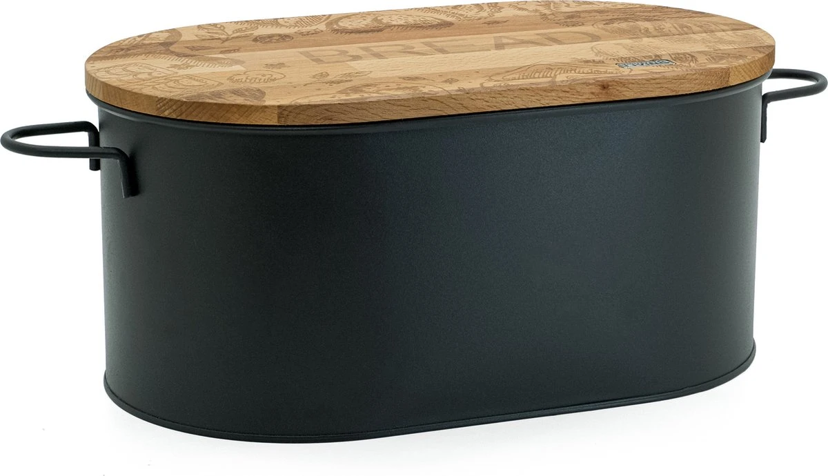 Industrial Living Broodtrommel-Brooddoos Met Snijplank-Brood Bewaren-Metaal-Hout 1 Industrial Living Broodtrommel-Brooddoos Met Snijplank-Brood Bewaren-Metaal-Hout