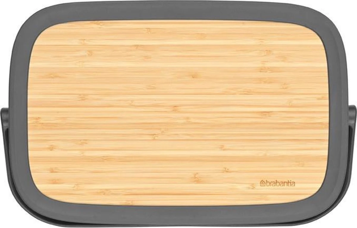 Brabantia Nic Broodtrommel - Met Bamboe Deksel - Dark Grey 8 Brabantia Nic Broodtrommel - Met Bamboe Deksel - Dark Grey - Afbeelding 8