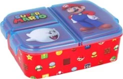 Mickey Mouse Super Mario Broodtrommel 3 Vakjes - 18x13 Cm - Brooddoos - Lunchbox