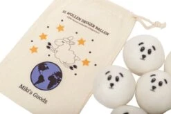 Miki's Goods® XL Wollen Drogerballen 6 Stuks - Panda Wasballen - Duurzaam - Wasbol - 100% Nieuw-Zeelandse Schapenwol - Wasbollen - Herbruikbaar- Droogballen - Snellere Droogtijd - Zuigt Dierenharen Op -Dagelijkse Benodigdheden Verkoop 1200x800 1