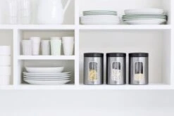 Brabantia Voorraadbus - 1,4 L - Matt Steel Fingerprint Proof / Matt Black Deksel - Met Venster -Dagelijkse Benodigdheden Verkoop 1200x800 35