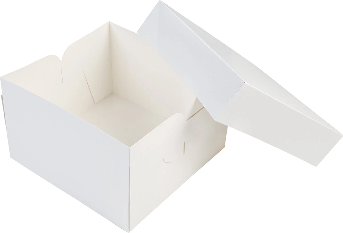 Taartdoos 25x25x15cm. Wit 3st 2 Taartdoos 25x25x15cm. Wit 3st - Afbeelding 2