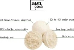 Jean's Goods Drogerballen - Droogballen - Wasdrogerballen - Wasdroger Ballen - Wasbol - Wasbollen - Wasballen - Energiebesparende Producten - Energiebesparend - Duurzaam Cadeau - RWS Wol - Zero Waste - Wasverzachter - Beige - 6 Stuks -Dagelijkse Benodigdheden Verkoop 1200x818