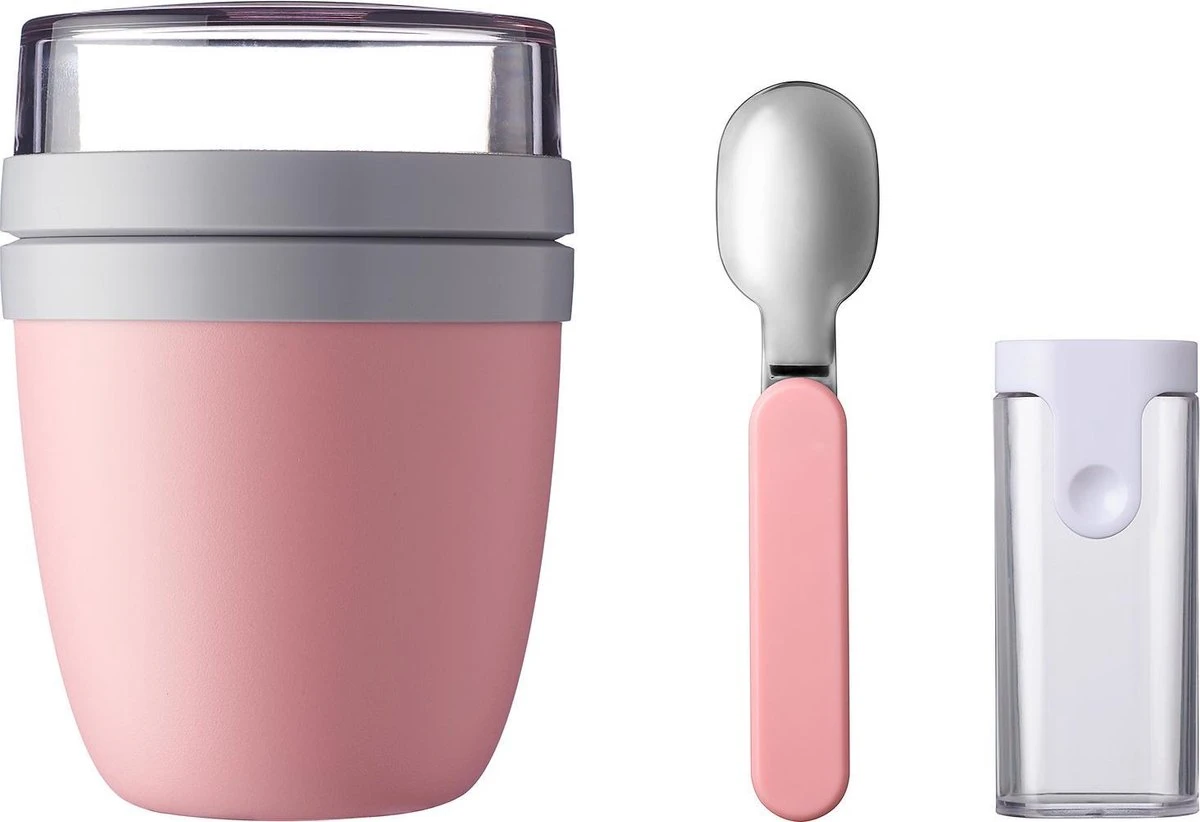 Mepal - Lunchpot + Vouwlepel Ellipse - Nordic Pink - Yoghurtbeker Met Lepel - Muesli Beker To Go - Geschikt Voor Vriezer, Magnetron En Vaatwasser. 1 Mepal - Lunchpot + Vouwlepel Ellipse - Nordic Pink - Yoghurtbeker Met Lepel - Muesli Beker To Go - Geschikt Voor Vriezer, Magnetron En Vaatwasser.