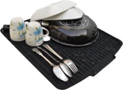 HOMYHON Afdruipmat -Afdruipmat Siliconen -Pannenonderzetter- Antislip -Hittebestendig - Aanrecht Mat -Siliconen Mat - 40 X 46 Cm - Zwart 9 HOMYHON Afdruipmat -Afdruipmat Siliconen -Pannenonderzetter- Antislip -Hittebestendig - Aanrecht Mat -Siliconen Mat - 40 X 46 Cm - Zwart -Dagelijkse Benodigdheden Verkoop 1200x876