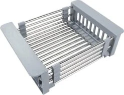 IBright Verstelbare Keukenrek - Gootsteen Mand - Afdruiprek – Vergiet – Verstelbaar In Lengte - Uitschuifbaar - RVS Grijs -Dagelijkse Benodigdheden Verkoop 1200x914