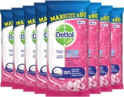 Dettol - Schoonmaakdoekjes - Power & Fresh - Kersenbloesem - 80 Stuks X8 -Dagelijkse Benodigdheden Verkoop 1200x942 1