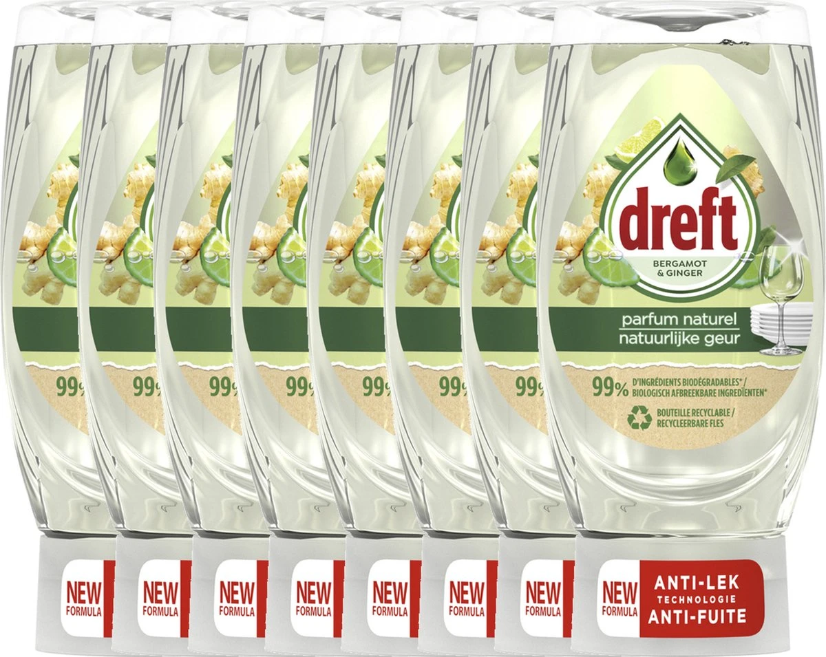 Dreft Natuurlijke Geur - Afwasmiddel - Bergamot & Gember - Ondersteboven Fles - Voordeelverpakking 8 X 370 Ml 1 Dreft Natuurlijke Geur - Afwasmiddel - Bergamot & Gember - Ondersteboven Fles - Voordeelverpakking 8 X 370 Ml
