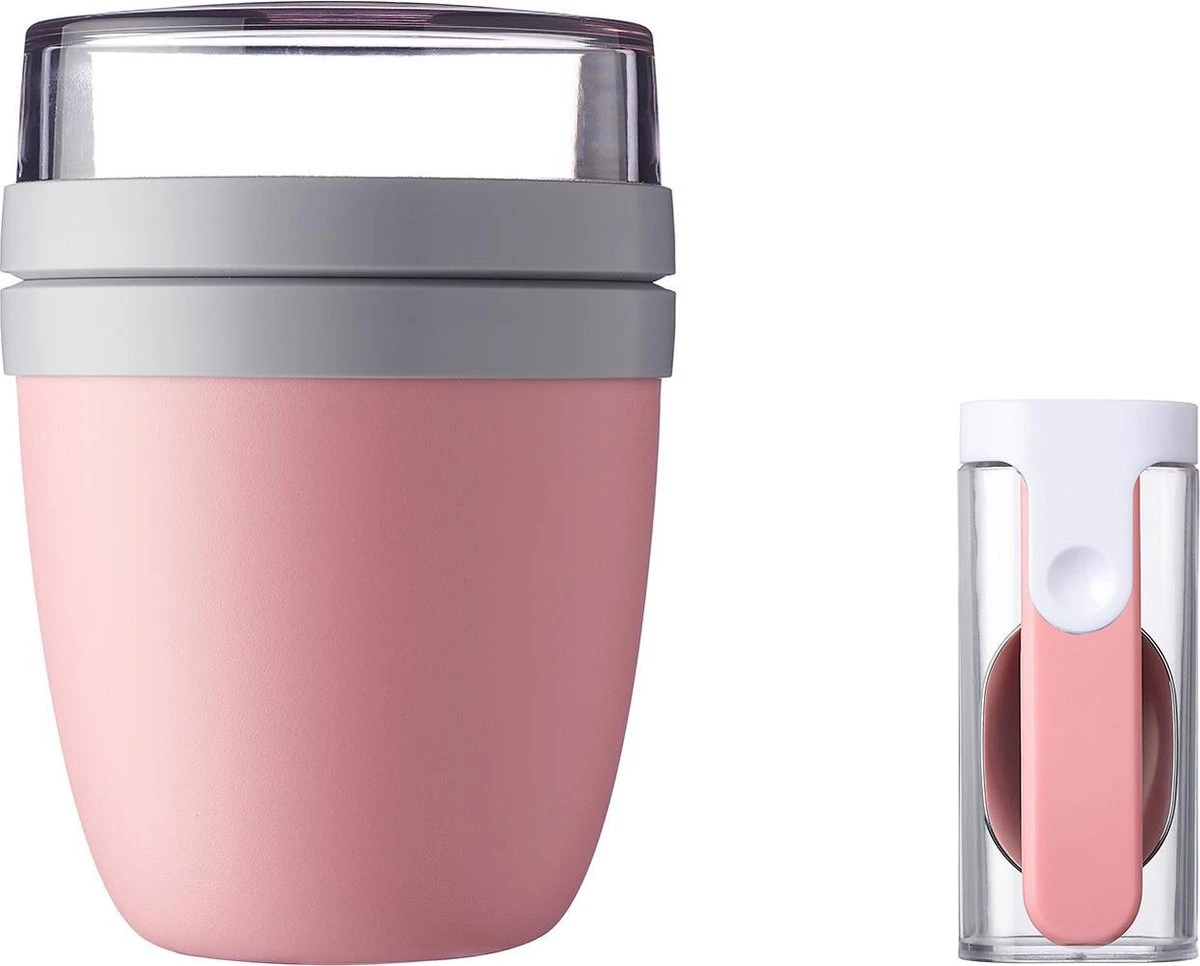 Mepal - Lunchpot + Vouwlepel Ellipse - Nordic Pink - Yoghurtbeker Met Lepel - Muesli Beker To Go - Geschikt Voor Vriezer, Magnetron En Vaatwasser. 5 Mepal - Lunchpot + Vouwlepel Ellipse - Nordic Pink - Yoghurtbeker Met Lepel - Muesli Beker To Go - Geschikt Voor Vriezer, Magnetron En Vaatwasser. - Afbeelding 5