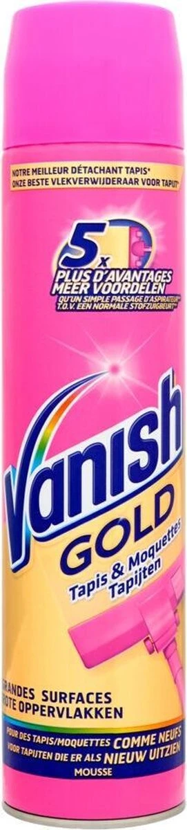 Vanish Gold Mousse Voor Tapijt Vlekkenverwijderaar - 600 Ml 2 Vanish Gold Mousse Voor Tapijt Vlekkenverwijderaar - 600 Ml - Afbeelding 2