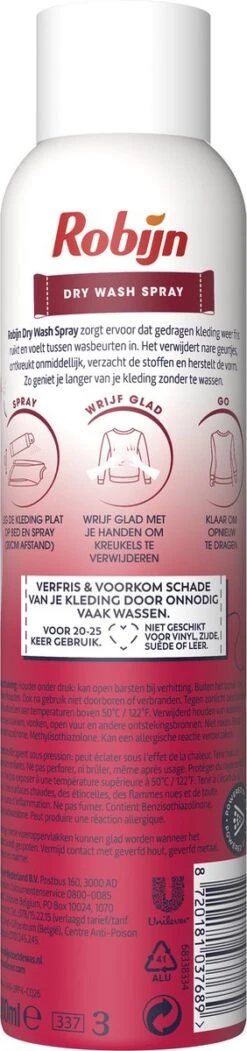 Robijn Pink Sensation Dry Wash Spray - 2 X 200 Ml - Voordeelverpakking -Dagelijkse Benodigdheden Verkoop 282x1200 3