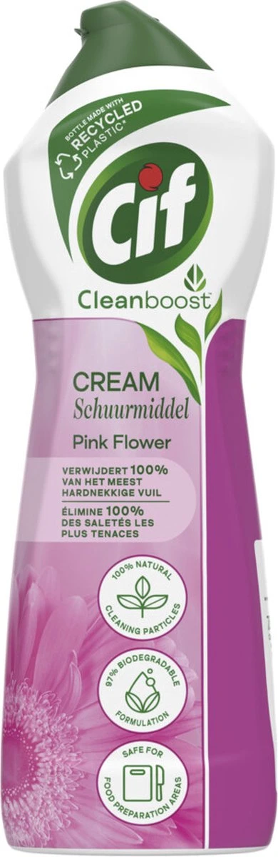 Cif CleanBoost Cream Pink Schuurmiddel - 8 X 750 Ml - Voordeelverpakking 7 Cif CleanBoost Cream Pink Schuurmiddel - 8 X 750 Ml - Voordeelverpakking - Afbeelding 7