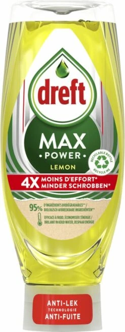 Dreft MaxPower - Lemon - Vloeibaar Afwasmiddel - Voordeelverpakking 8 X 640 Ml -Dagelijkse Benodigdheden Verkoop 454x1200