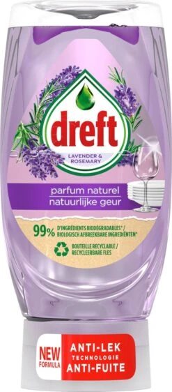 Dreft Natuurlijke Geur - Afwasmiddel - Lavendel & Rozemarijn - Ondersteboven Fles - Voordeelverpakking 8 X 370 Ml -Dagelijkse Benodigdheden Verkoop 527x1200