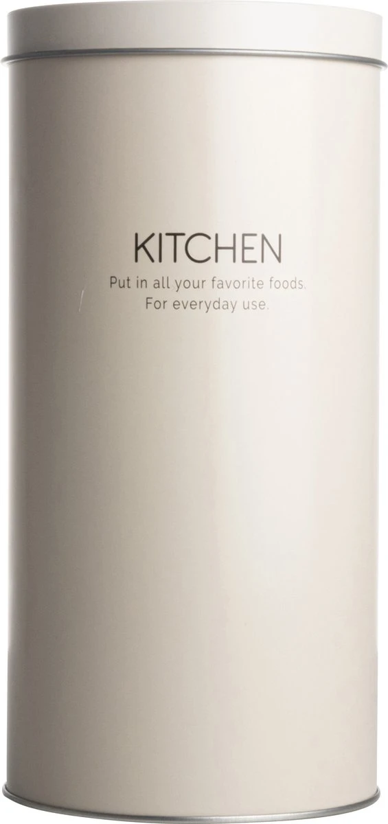 Gusta Voorraadblik - Beige - Metaal - Beschuitbus - Opbergbus - Ø11X22 Cm 3 Gusta Voorraadblik - Beige - Metaal - Beschuitbus - Opbergbus - Ø11X22 Cm - Afbeelding 3