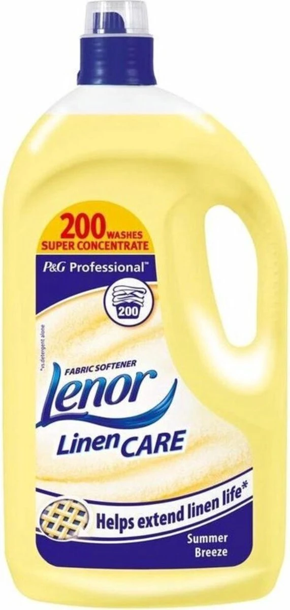 Lenor - Wasverzachter Professional Linen Care - Ultra Zomerfris - 4 Liter - 200 Wasbeurten 1 Lenor - Wasverzachter Professional Linen Care - Ultra Zomerfris - 4 Liter - 200 Wasbeurten
