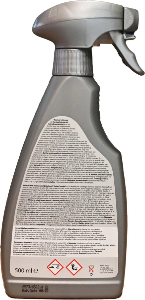 Schimmel En Aanslag Reiniger Washcat - 1x 500 ML 2 Schimmel En Aanslag Reiniger Washcat - 1x 500 ML - Afbeelding 2