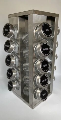 Pleasantwork Kruidenrek - Staand - Draaibaar - 20 Potjes -Dagelijkse Benodigdheden Verkoop 613x1200 4