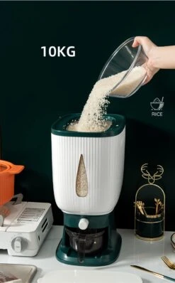 Deluqse Rijst Dispenser - Rijst Container - Grijs - Voedsel Dispenser - Rijst Opbergdoos - Rijst Bewaren - Rijst Opberg Container -Dagelijkse Benodigdheden Verkoop 745x1200