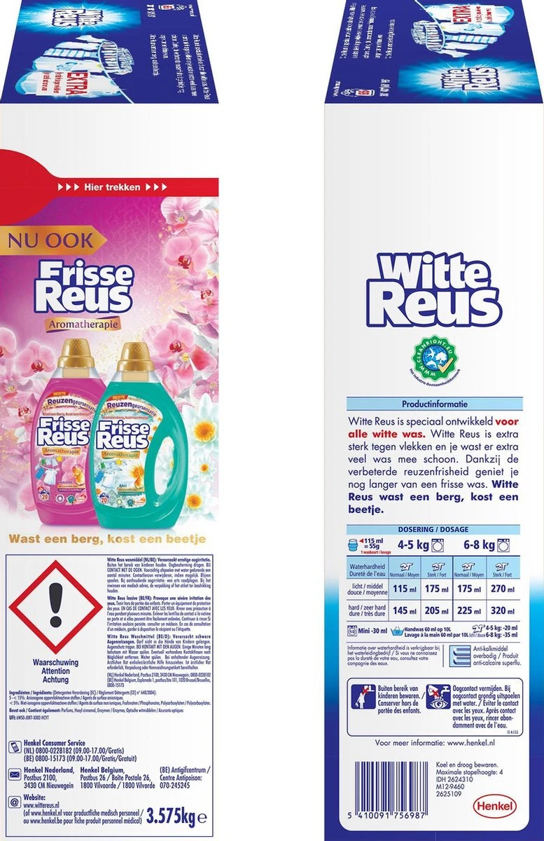 Witte Reus Waspoeder - Kwartaalverpakking - 65 Wasbeurten 8 Witte Reus Waspoeder - Kwartaalverpakking - 65 Wasbeurten - Afbeelding 8