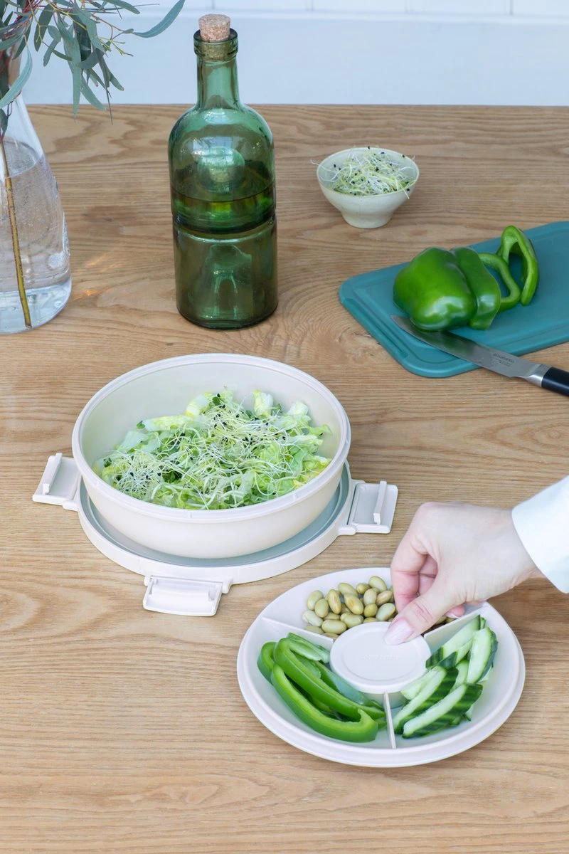 Brabantia Make & Take Salade Lunchbox - 1,3 L - Kunststof - Light Grey 12 Brabantia Make & Take Salade Lunchbox - 1,3 L - Kunststof - Light Grey - Afbeelding 12