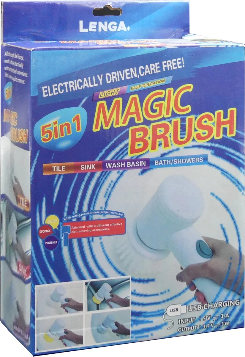 Lenga Elektrische Schoonmaakborstel - 5 In 1 Borstel - Oplaadbaar - Wasborstel - Schoonmaakmiddelen - Schrobborstels 7 Lenga Elektrische Schoonmaakborstel - 5 In 1 Borstel - Oplaadbaar - Wasborstel - Schoonmaakmiddelen - Schrobborstels - Afbeelding 7