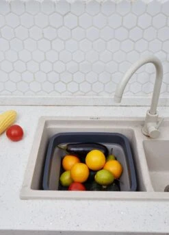 YUGN BLACK Opvouwbare Afwasteil 9 Liter - Afwasbak Teil Wasteil - Afwasbak Vierkant - Afwasteil Opvouwbaar - Ruimtebesparend - Cadeau Tip -Dagelijkse Benodigdheden Verkoop 863x1200