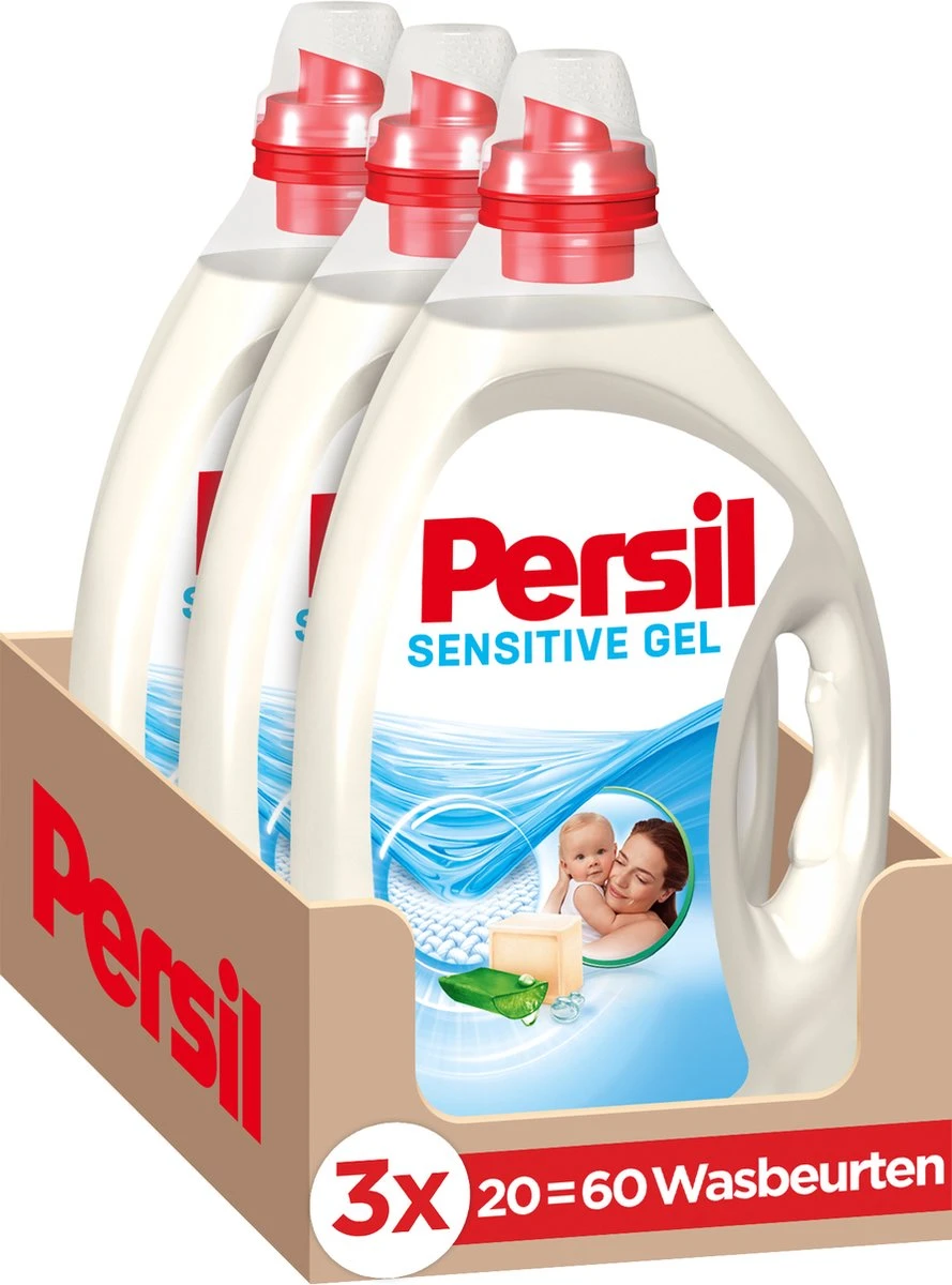 Persil® Persil Gel Sensitive - Vloeibaar Wasmiddel - Gevoelige Huid En Baby - Voordeelverpakking - 3 X 20 Wasbeurten 1 Persil® Persil Gel Sensitive - Vloeibaar Wasmiddel - Gevoelige Huid En Baby - Voordeelverpakking - 3 X 20 Wasbeurten