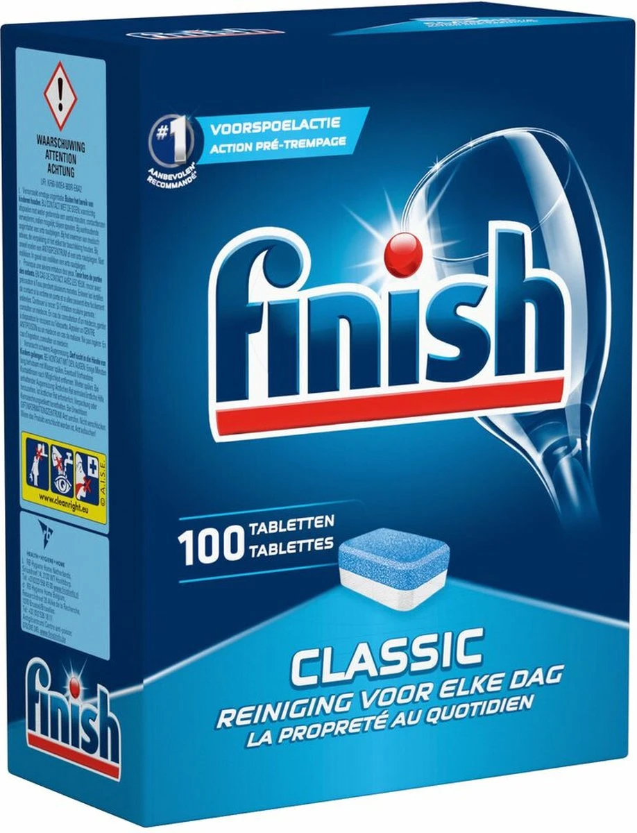 Finish Classic Regular Vaatwastabletten - 100 Stuks 4 Finish Classic Regular Vaatwastabletten - 100 Stuks - Afbeelding 4