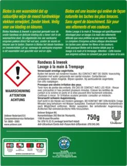 Biotex Waspoeder Handwas & Inweek - 750 Gram -Dagelijkse Benodigdheden Verkoop 919x1200