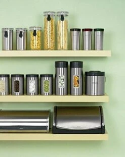 Brabantia Voorraadbus - 1,4 L - Matt Steel Fingerprint Proof / Matt Black Deksel - Met Venster -Dagelijkse Benodigdheden Verkoop 952x1200 1