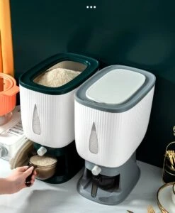 Deluqse Rijst Dispenser - Rijst Container - Grijs - Voedsel Dispenser - Rijst Opbergdoos - Rijst Bewaren - Rijst Opberg Container -Dagelijkse Benodigdheden Verkoop 988x1200