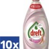 Dreft Clean & Care Afwasmiddel Rose & Satin (Voordeelverpakking) - 10 X 383 Ml