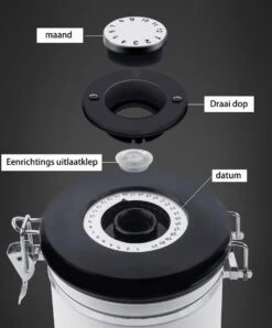 Koffiebonen Opbergbus- Koffiebonen Bewaren - Nieuw Voedsel Bewaren - Kitchen Merchandise - Vooraadbus - Bewaardozen - Kitchen Merchandise - 1.8L Vooraadpot - Voorraadpotten - Gebroken Wit Kleur - Opslagtank Voor Gedroogd Fruit- Opslag Van Koffiebonen -Dagelijkse Benodigdheden Verkoop 995x1200 3